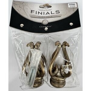 Gold Curtain Rod Finials Set 2 Decorative End Caps Cambria Florentine